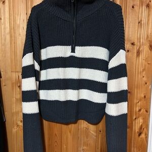 Striped Black and White Women's Sweater